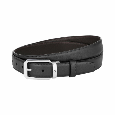 Montblanc Black/brown 30mm reversible leather belt