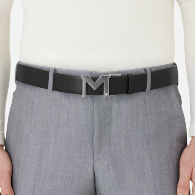 Montblanc M buckle black 35mm leather belt