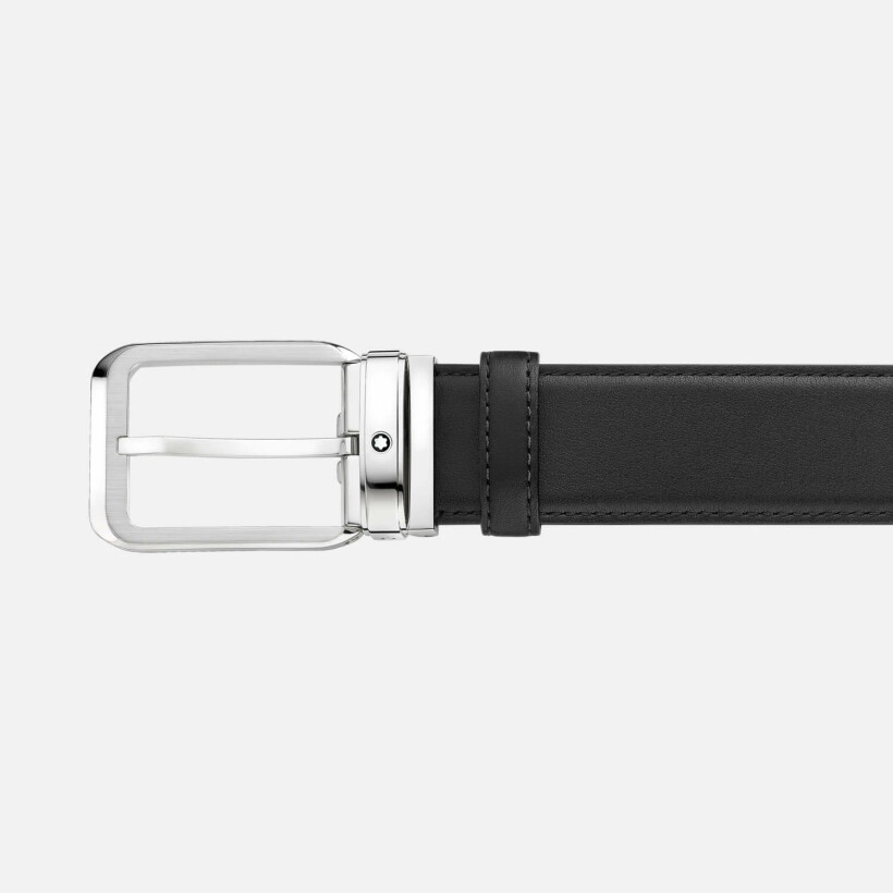 Ceinture Montblanc de 35mm en cuir noir