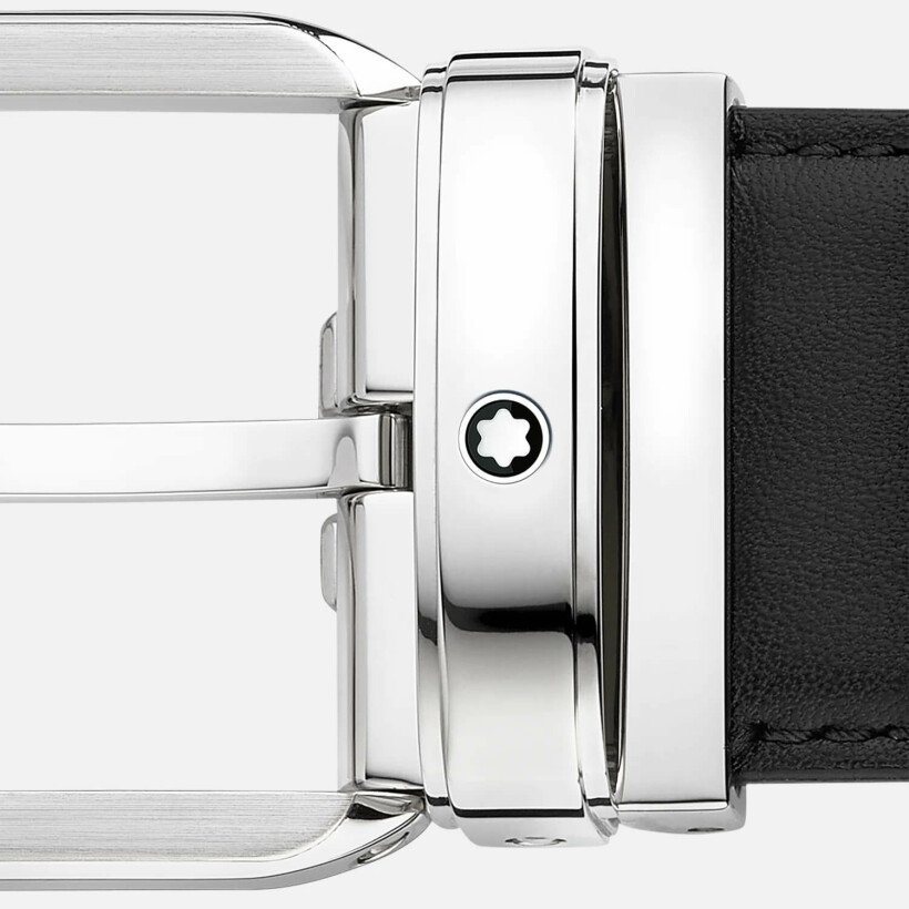 Ceinture Montblanc de 35mm en cuir noir