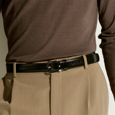 Montblanc Black/brown 30mm reversible leather belt