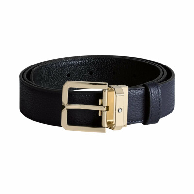 Montblanc Black/Night blue 35mm reversible leather belt