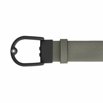 Ceinture Montblanc à boucle fer à cheval de 35mm en cuir gris moyen