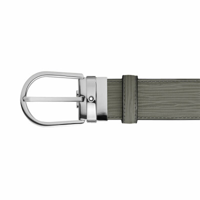 Montblanc Horseshoe Buckle Medium Grey 35mm leather belt