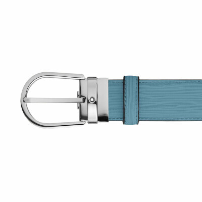 Montblanc Horseshoe Buckle Smoky Blue 35mm leather belt