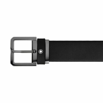 Montblanc Black 35mm leather belt