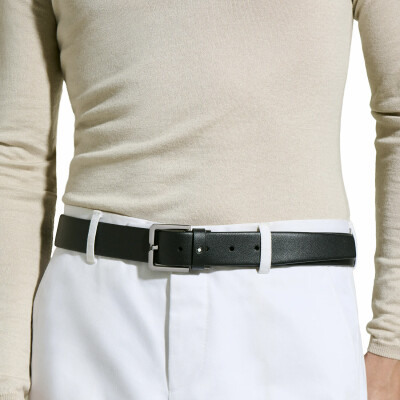 Montblanc Black 35mm leather belt