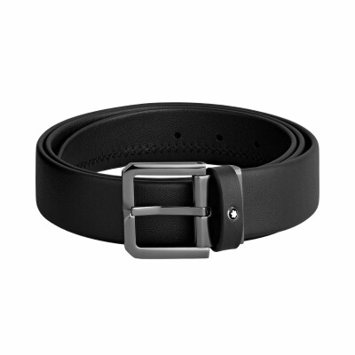 Montblanc Black 35mm leather belt