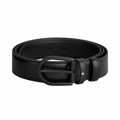 Montblanc Horseshoe Buckle Black 35mm leather belt