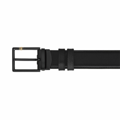 Ceinture Montblanc Everyday réversible à boucle rectangulaire, 30mm en cuir Sartorial noir/Meisterstück noir