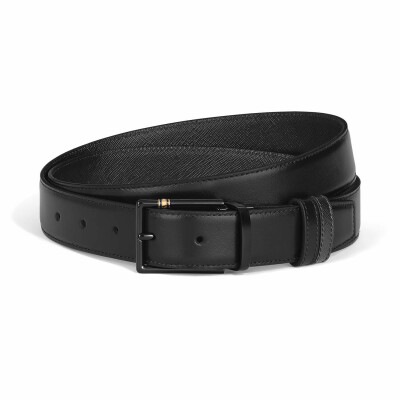 Ceinture Montblanc Everyday réversible à boucle rectangulaire, 30mm en cuir Sartorial noir/Meisterstück noir