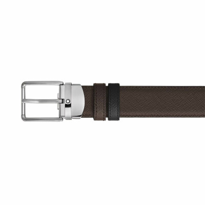 Ceinture Montblanc Everyday réversible à boucle rectangulaire, 30mm en cuir Sartorial noir/ébène