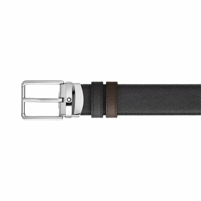 Ceinture Montblanc Everyday réversible à boucle rectangulaire, 30mm en cuir Sartorial noir/ébène