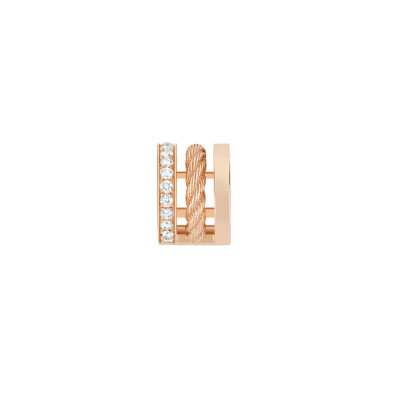Clip d'oreille FRED Force 10 Rise en or rose et diamants