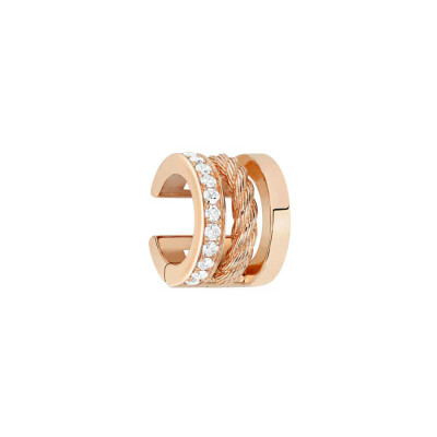 Clip d'oreille FRED Force 10 Rise en or rose et diamants