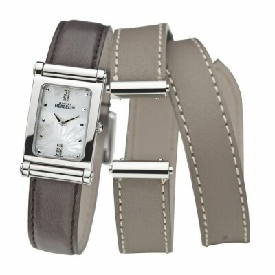 Coffret de montre HERBELIN Antarès et 2 bracelets cuir