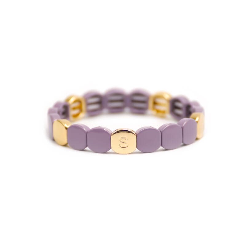 Bracelet Simone à Bordeaux Colful en métal émaillé violet clair