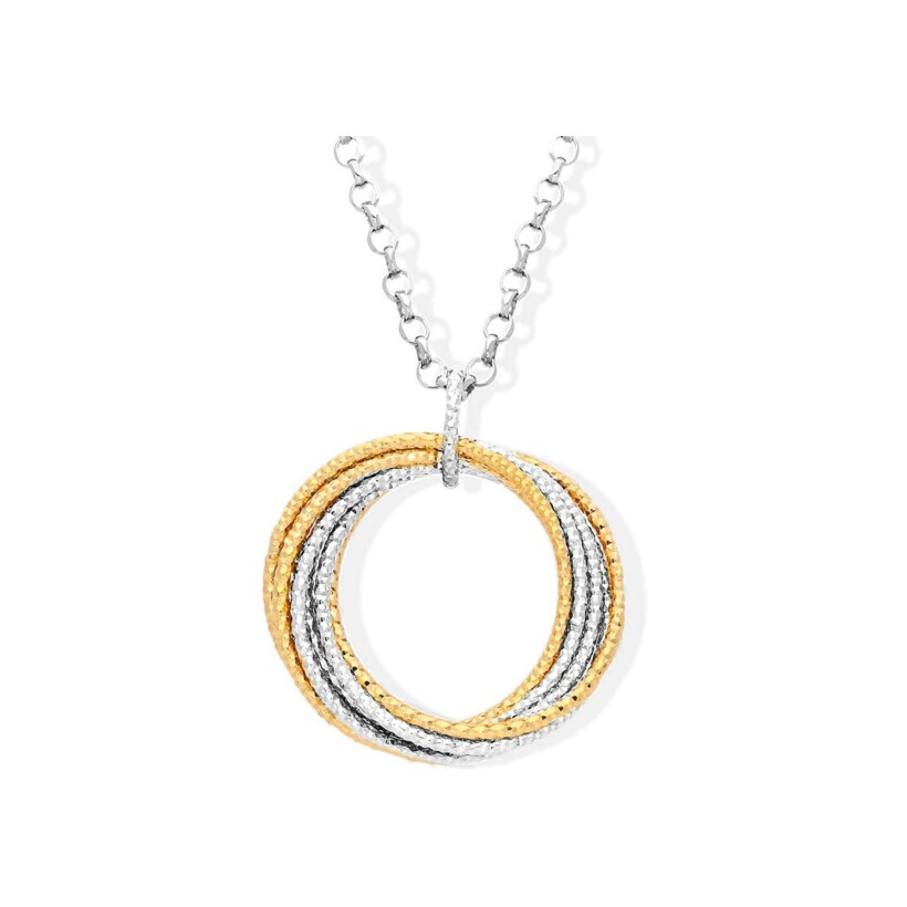 Collier Orus bijoux Spiral en argent doré et argent rhodié