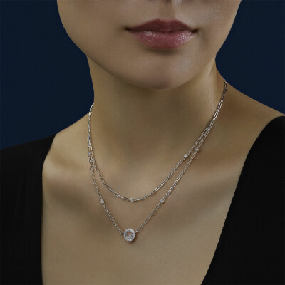 Collier Chopard Happy Diamonds Icons en or blanc et diamants