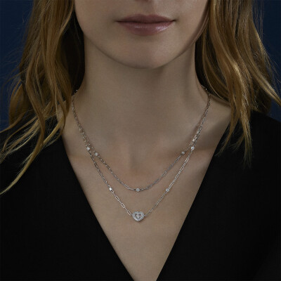 Collier Chopard Happy Diamonds Icons en or blanc et diamants