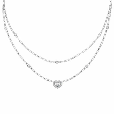 Collier Chopard Happy Diamonds Icons en or blanc et diamants