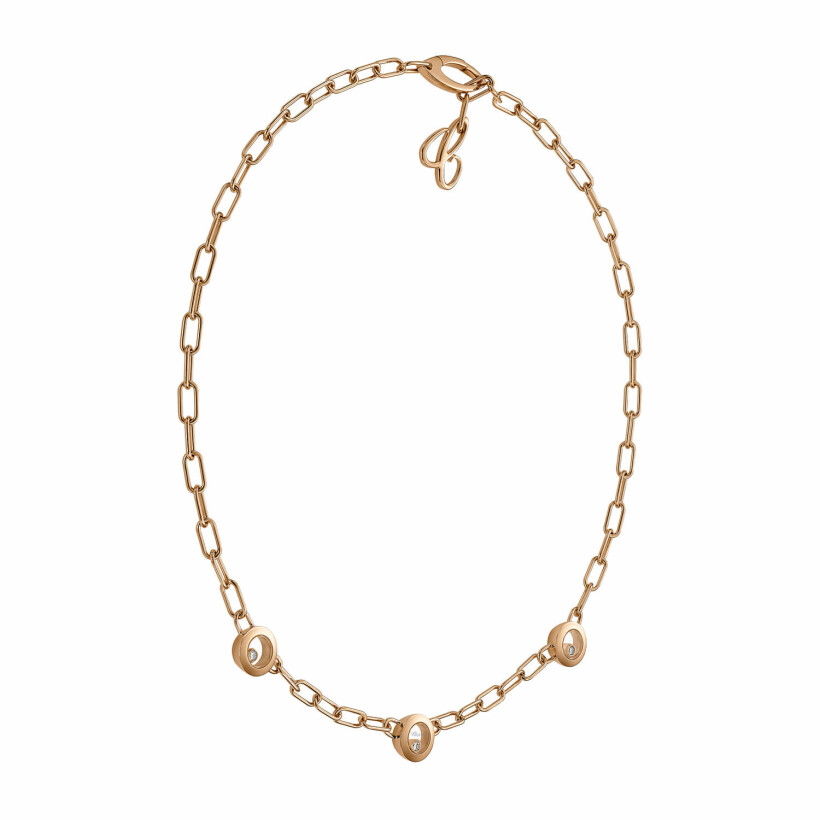 Chopard Happy Diamonds Icons necklace, ethical rose gold and diamonds