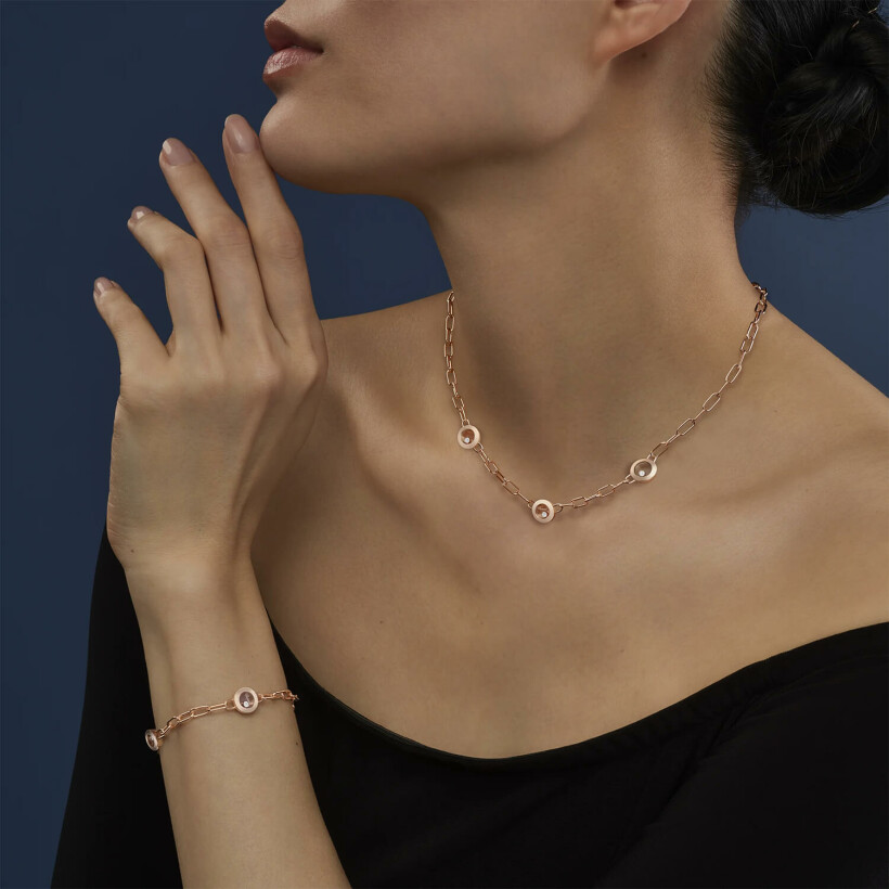 Chopard Happy Diamonds Icons necklace, ethical rose gold and diamonds