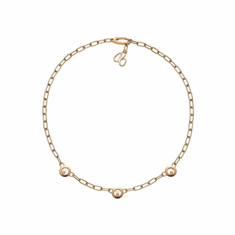 Chopard Happy Diamonds Icons necklace, ethical rose gold and diamonds