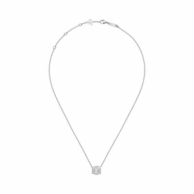 Collier Chopard Ice Cube be Cube en or blanc et diamants