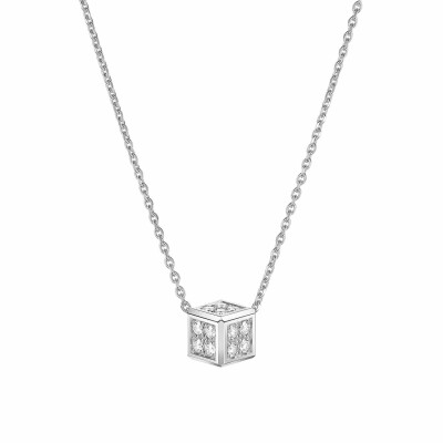 Collier Chopard Ice Cube be Cube en or blanc et diamants