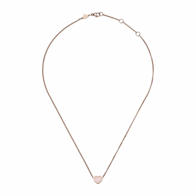 Collier Chopard My Happy Hearts en or rose éthique et opale rose