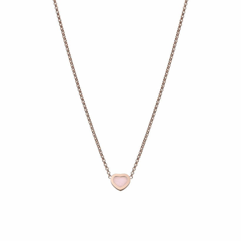 Collier Chopard My Happy Hearts en or rose éthique et opale rose