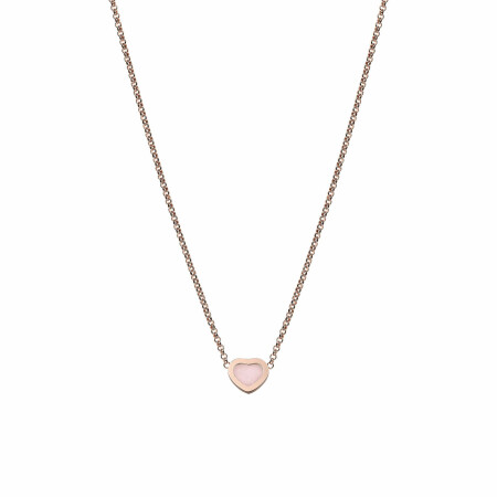 Collier Chopard My Happy Hearts en or rose éthique et opale rose