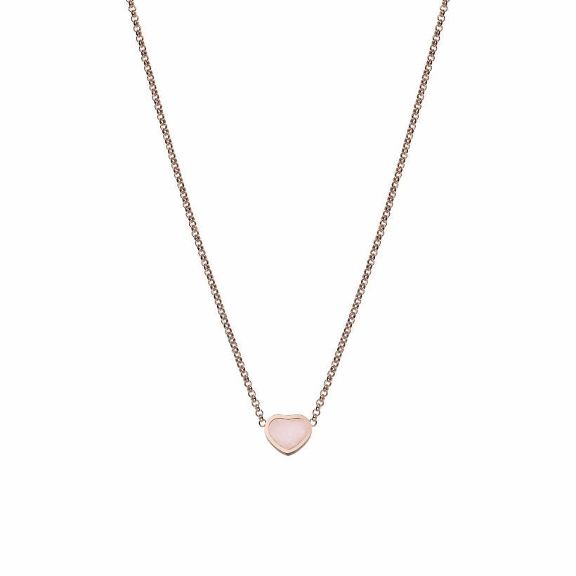 Collier Chopard My Happy Hearts en or rose éthique et opale rose