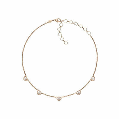Chopard My Happy Hearts necklace, rose gold and diamonds