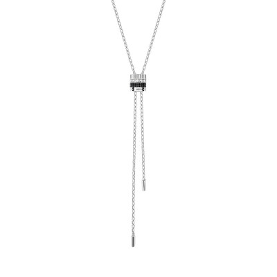 Boucheron Quatre Black Edition Small Model tie necklace in white gold, black PVD and diamonds