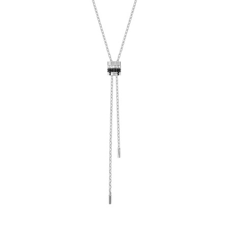 Collier cravate Boucheron Quatre Black Edition Petit Modèle en or blanc, PVD noir et diamants