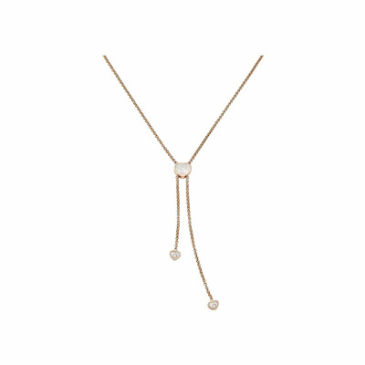 Collier Chopard Happy Hearts en or rose, diamants et nacre