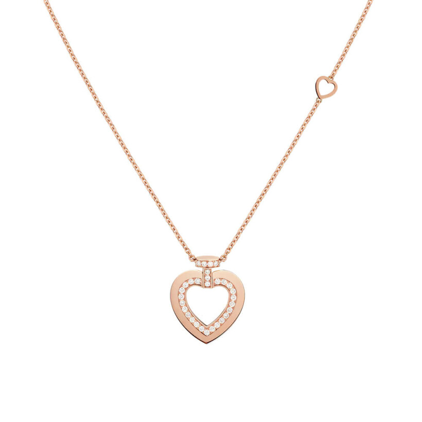 Collier FRED "Amour" Pretty Woman Sunlight Message en or rose et diamants