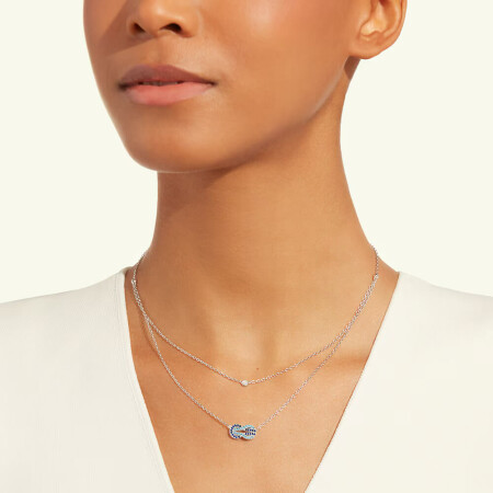 FRED Chance Infinie necklace, medium size, diamond, sapphires and topazes