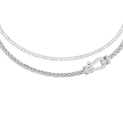 Collier FRED Force 10 Rise en or blanc et diamants