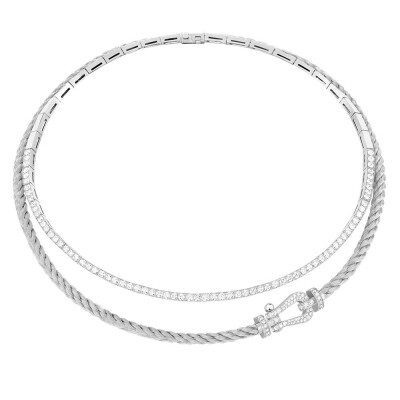 Collier FRED Force 10 Rise en or blanc et diamants