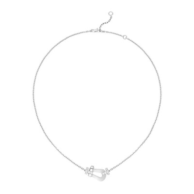 Collier FRED Force 10 Grand Modèle en or blanc et diamants (50cm)