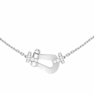 Collier FRED Force 10 Grand Modèle en or blanc et diamants (50cm)
