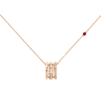 Collier FRED Force 10 Rise en or rose et diamants et rubis