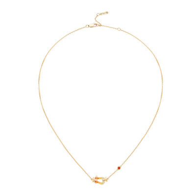 Collier FRED Force 10 Petit Modèle en or jaune, diamants et pierres de couleur #FREDxRolandGarros