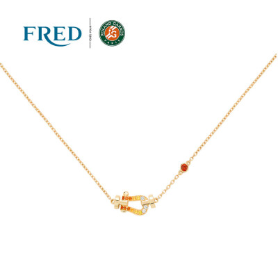 Collier FRED Force 10 Petit Modèle en or jaune, diamants et pierres de couleur #FREDxRolandGarros