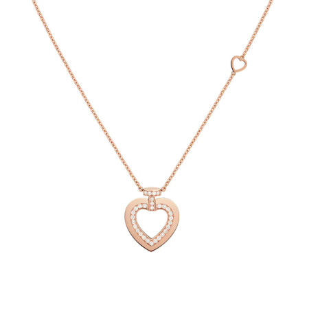 Collier FRED "I Love You" Pretty Woman Sunlight Message en or rose et diamants