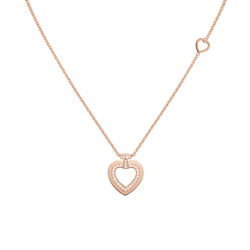 Collier FRED "Love" Pretty Woman Sunlight Message en or rose et diamants