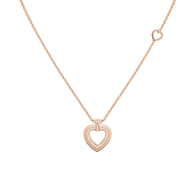 Collier FRED "Love" Pretty Woman Sunlight Message en or rose et diamants